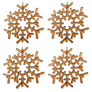 ❄Restoration Hardware Glass Snowflake Christmas Ornaments - 4 Large